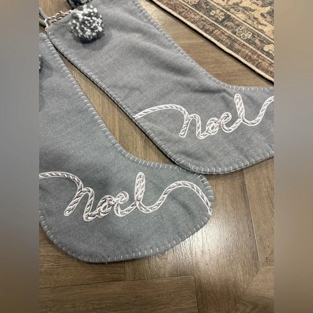Gray Hobby Lobby Noel Christmas Stockings - Picture 4 of 5